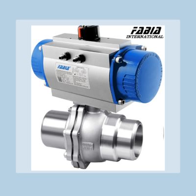 Pneumatic Control Ball Valve  2 Piece 1 Inch 2 Inch Butt Welding