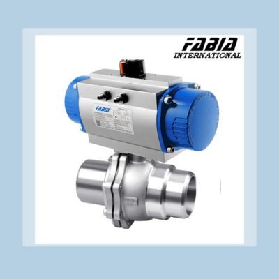 Pneumatic Control Ball Valve  2 Piece 1 Inch 2 Inch Butt Welding