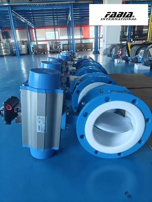 Pneumatic Fluorine Lined Flange Butterfly Valve Economical and efficient