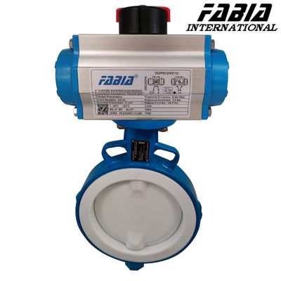 Pn 16 Pneumatisch rubber gelijnd vlinderklep PTFE-gelijnd vlinderklep Corrosiebestendigheid voor chemische verwerking