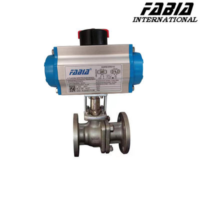 DN40 Industriële pneumatische flens CF8 kogelklep Hoogdruk Twee stukken