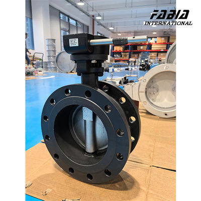 DN200 Worm Gear Handmatig roestvrij staal Hoogwaardig dubbele excentrische vlinderklep Waterklep